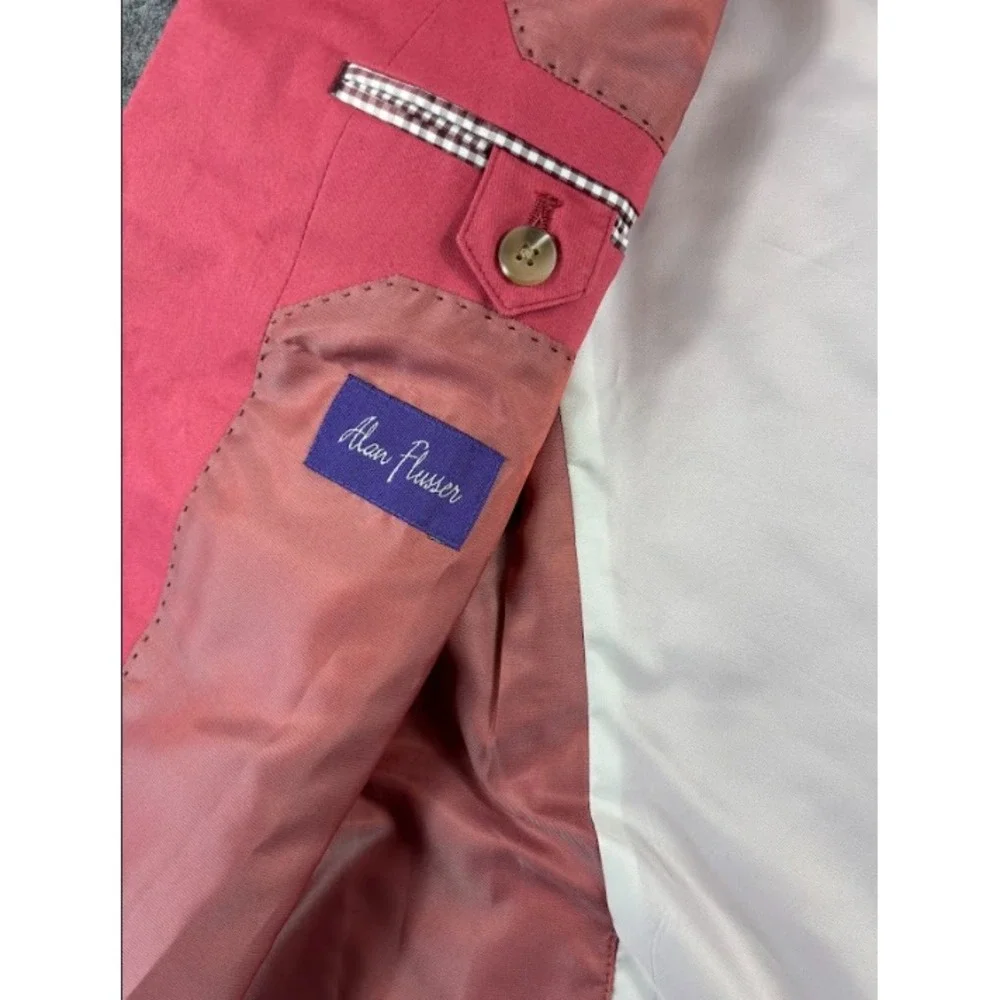 Alan Flusser Emerson Blazer 38R Coral Pink Cotton NWT Sport Coat Classic
